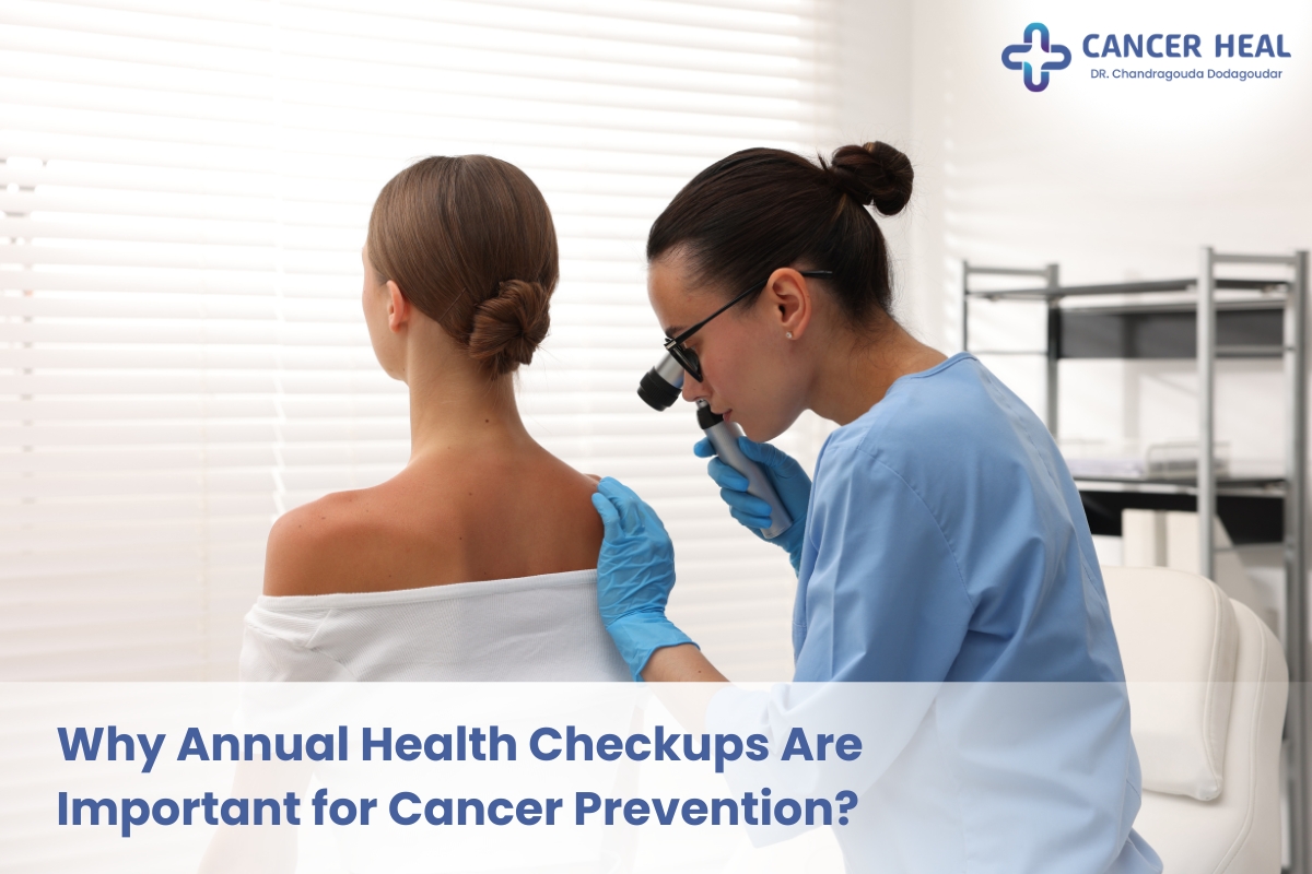 Doctor explaining importance of annual health checkups for cancer prevention
