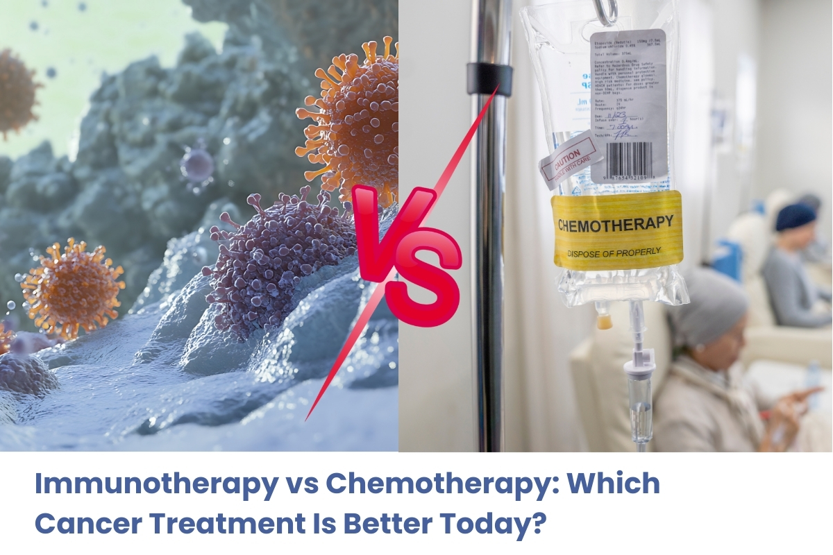 Comparison of immunotherapy and chemotherapy cancer treatments and how they work in the body